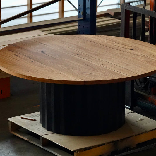 Cog Dining Table, 1800mm dia in Messmate