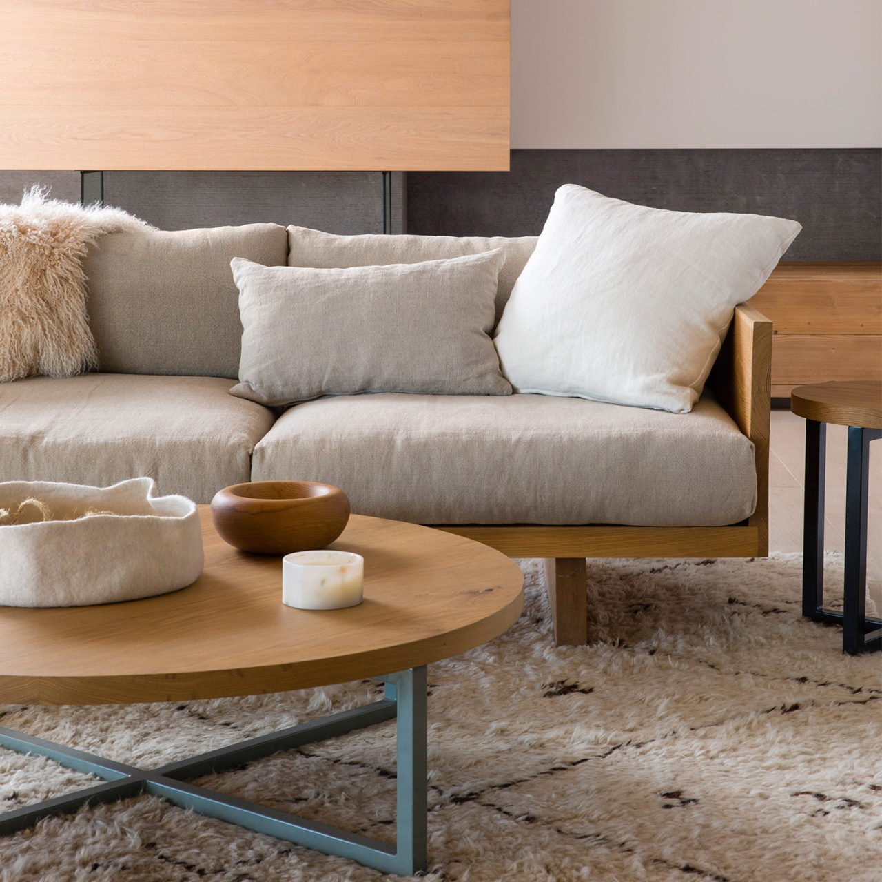 Cross Base Metal Coffee Table