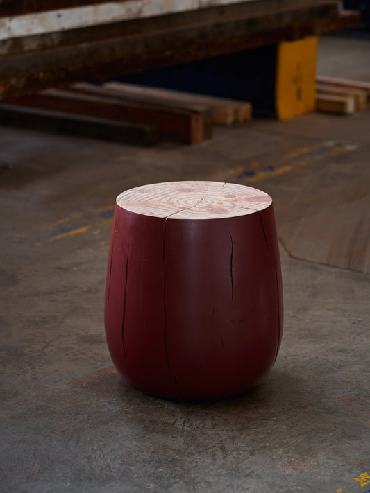 Tumbler Stool, Solid Pine painted Rusted Crimson